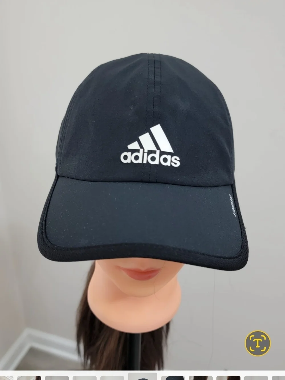 Adidas AEROREADY Black Baseball Cap OSFM Lightweight Logo Adjustable Running Hat